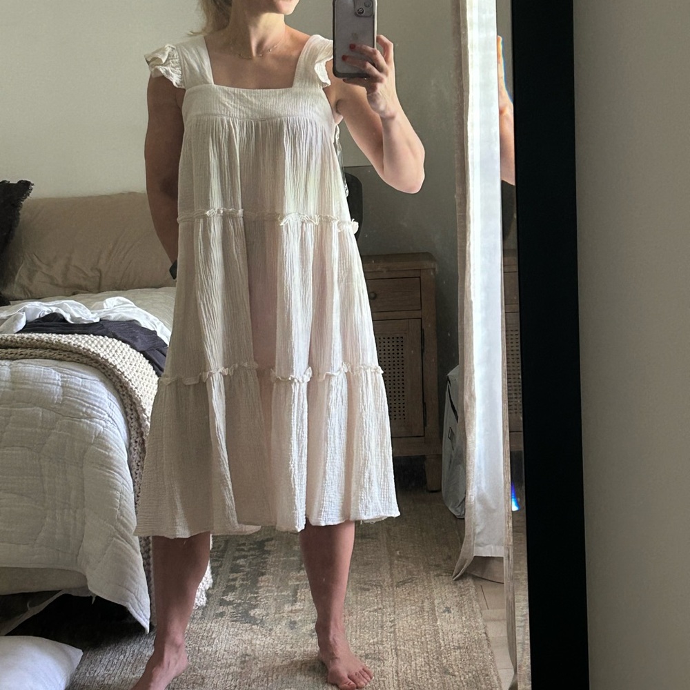 Cream midi dress